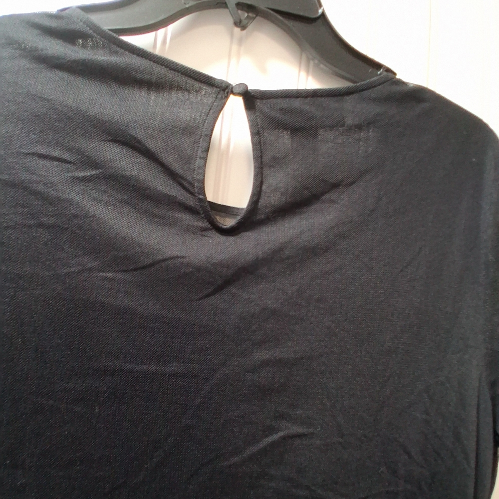 Floral Embroidered Black Top - Picture 8 of 16